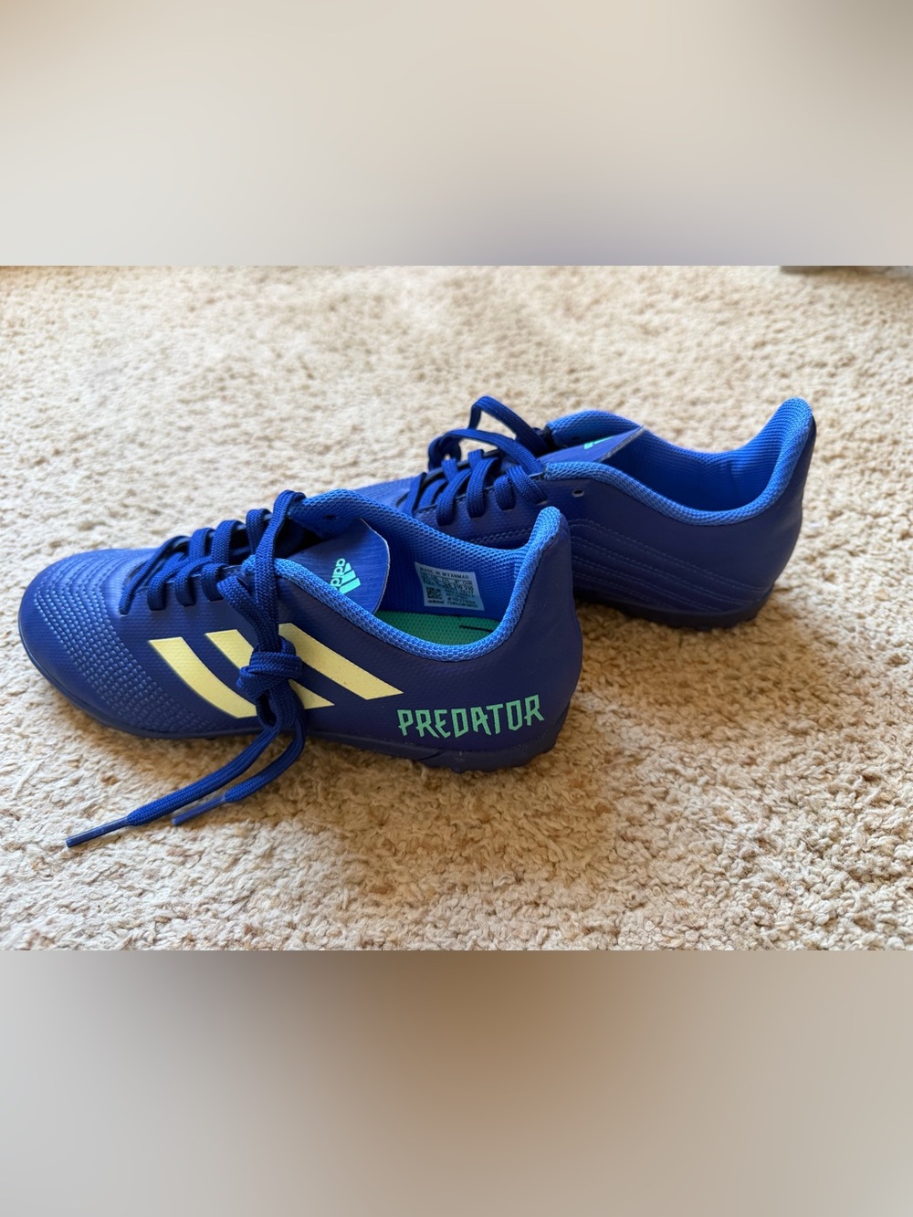 adidas Predator Kids Sneakers - Blue with Teal Accents